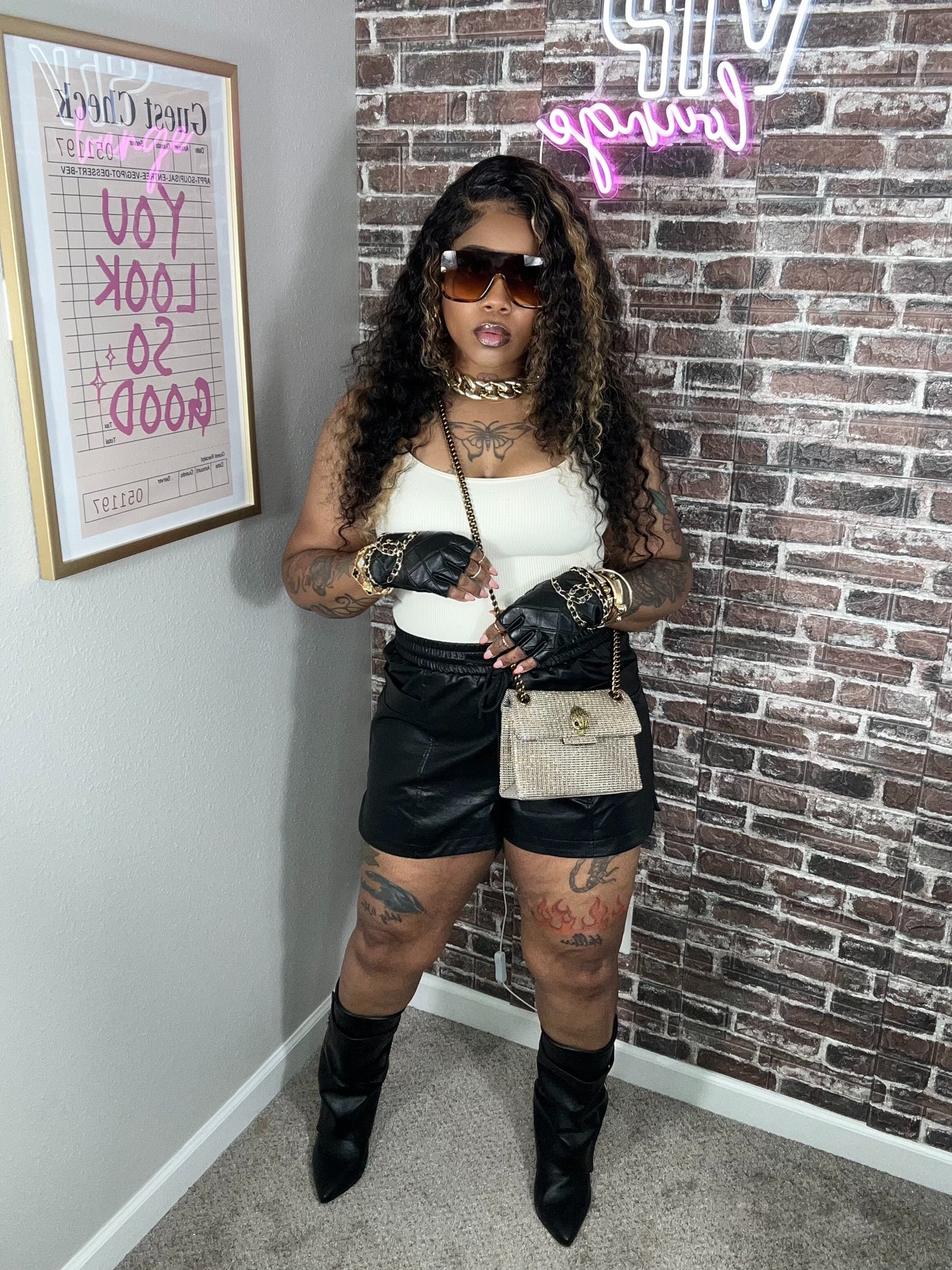 Janet Leather Shorts