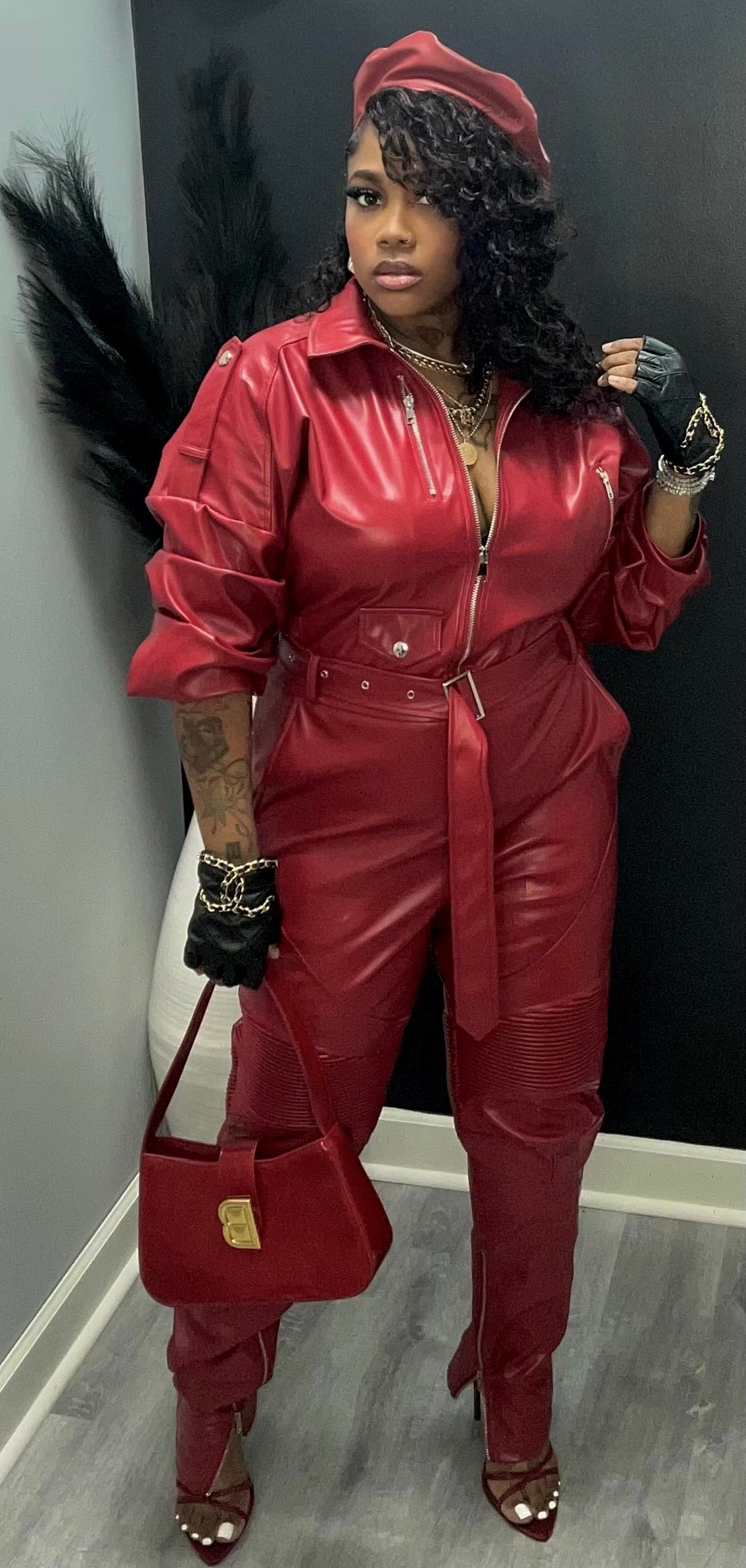 Leather Jumpsuit