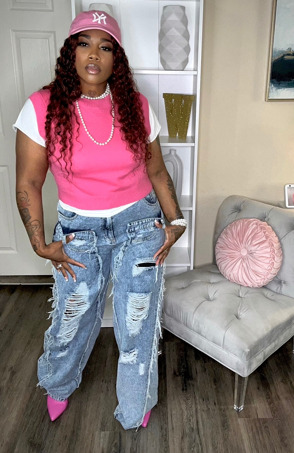 Cher Sweater Vest (Pink)