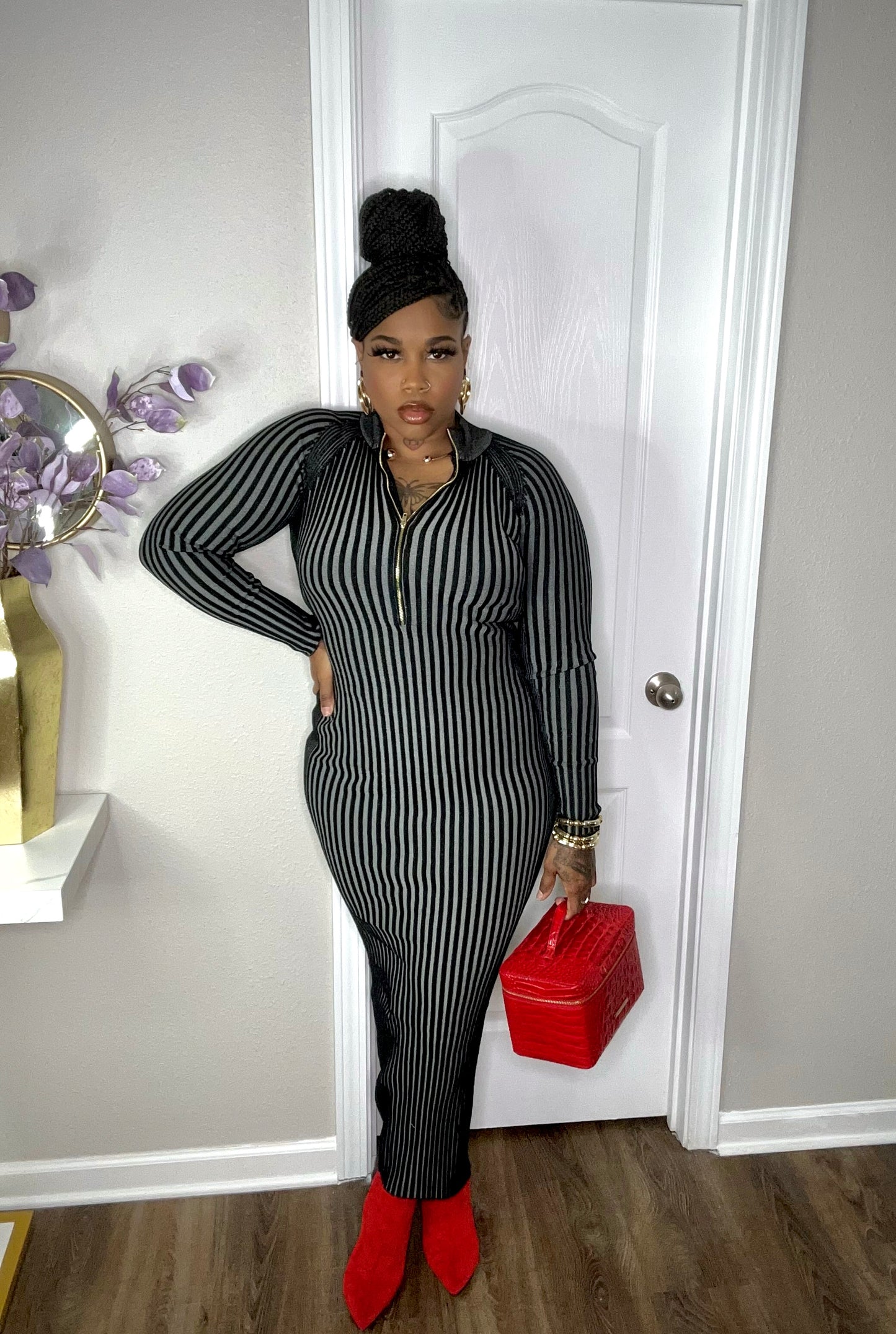 Two Toned Ribbed Dress