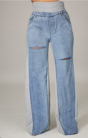 Mixed Feelings Denim Sweatpants