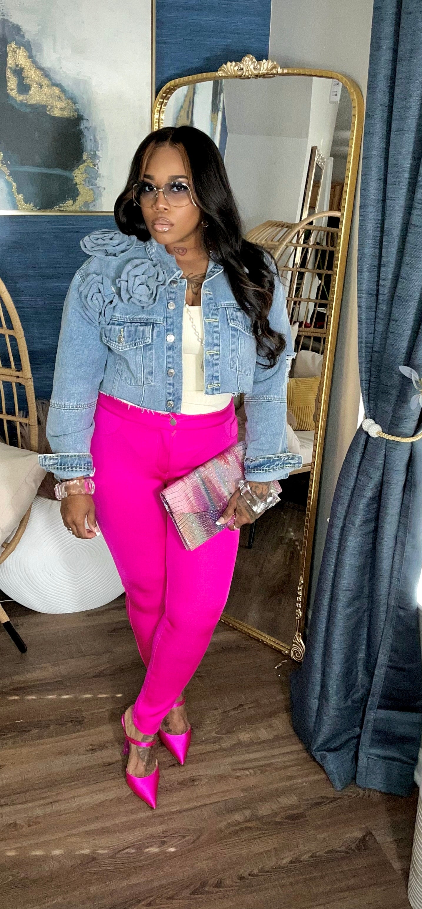 Rose Denim Jacket