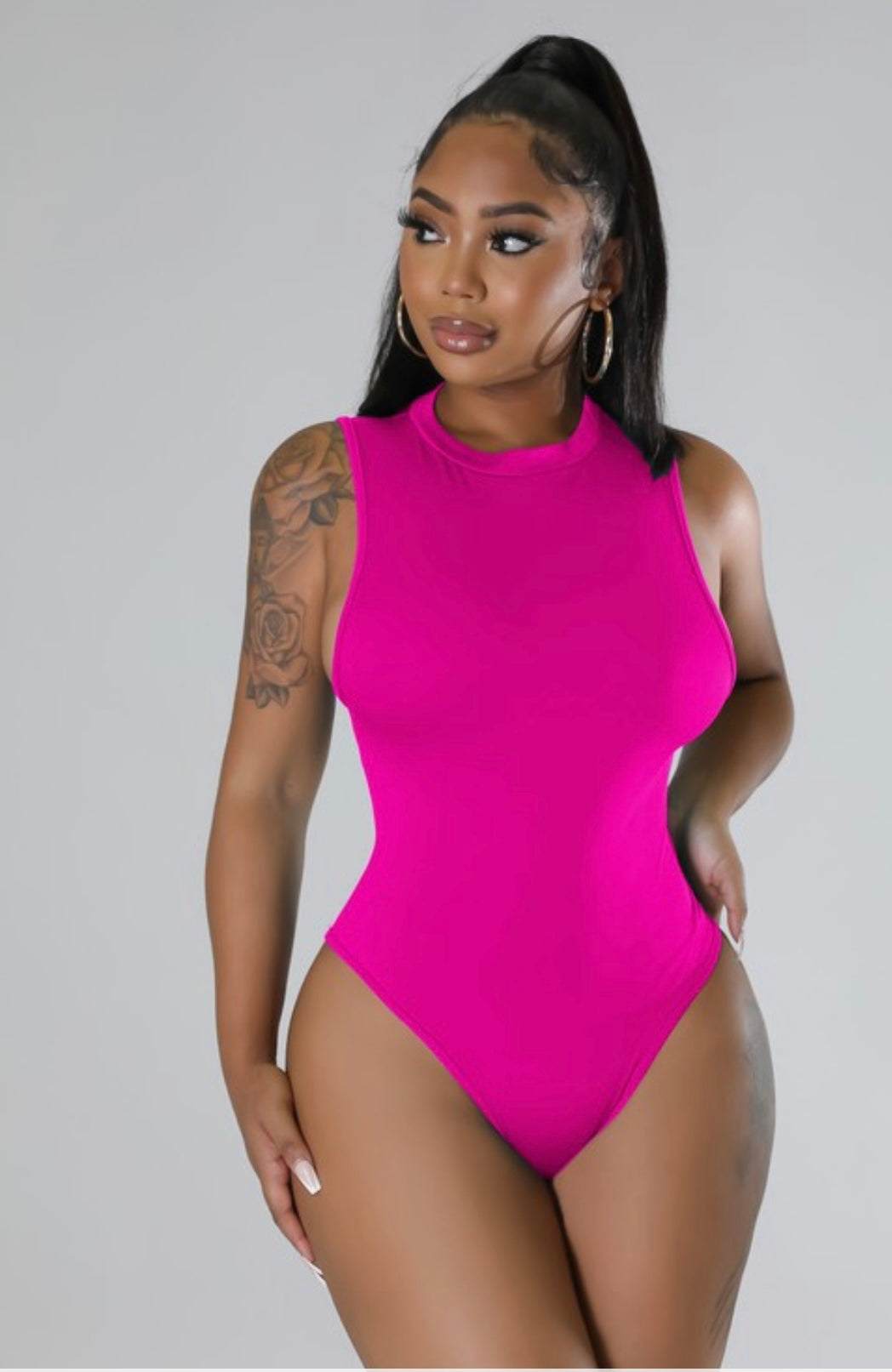 Sleeveless Bodysuit (hot Pink)