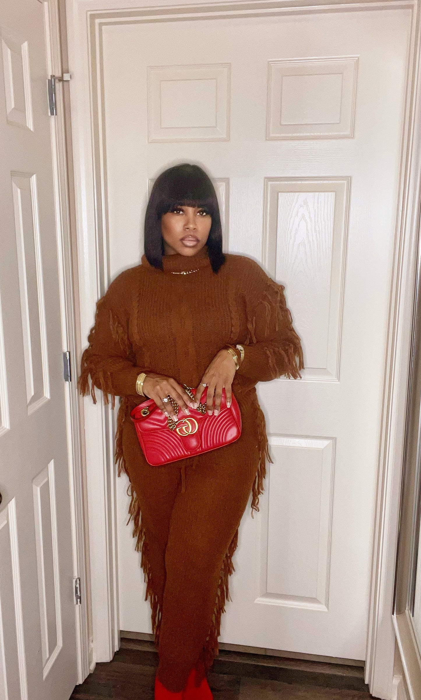 Knitted Fringe Two Piece Set