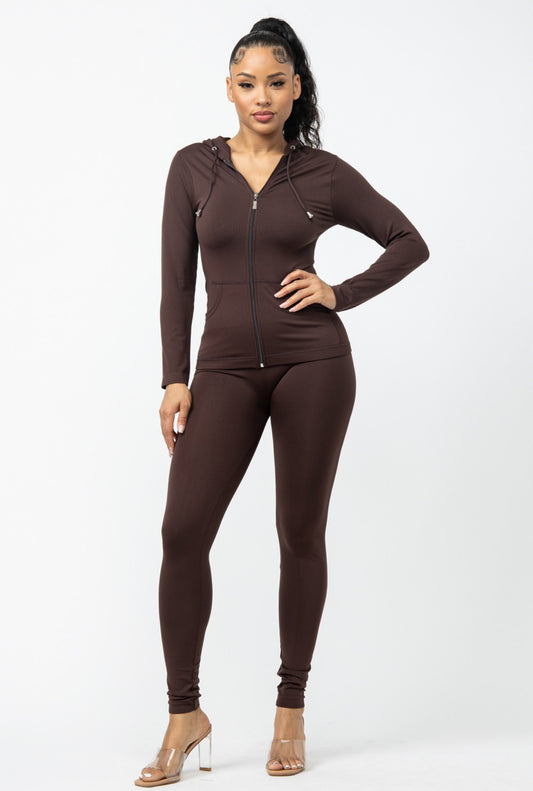 Dawn Jacket & Legging Set (Brown)