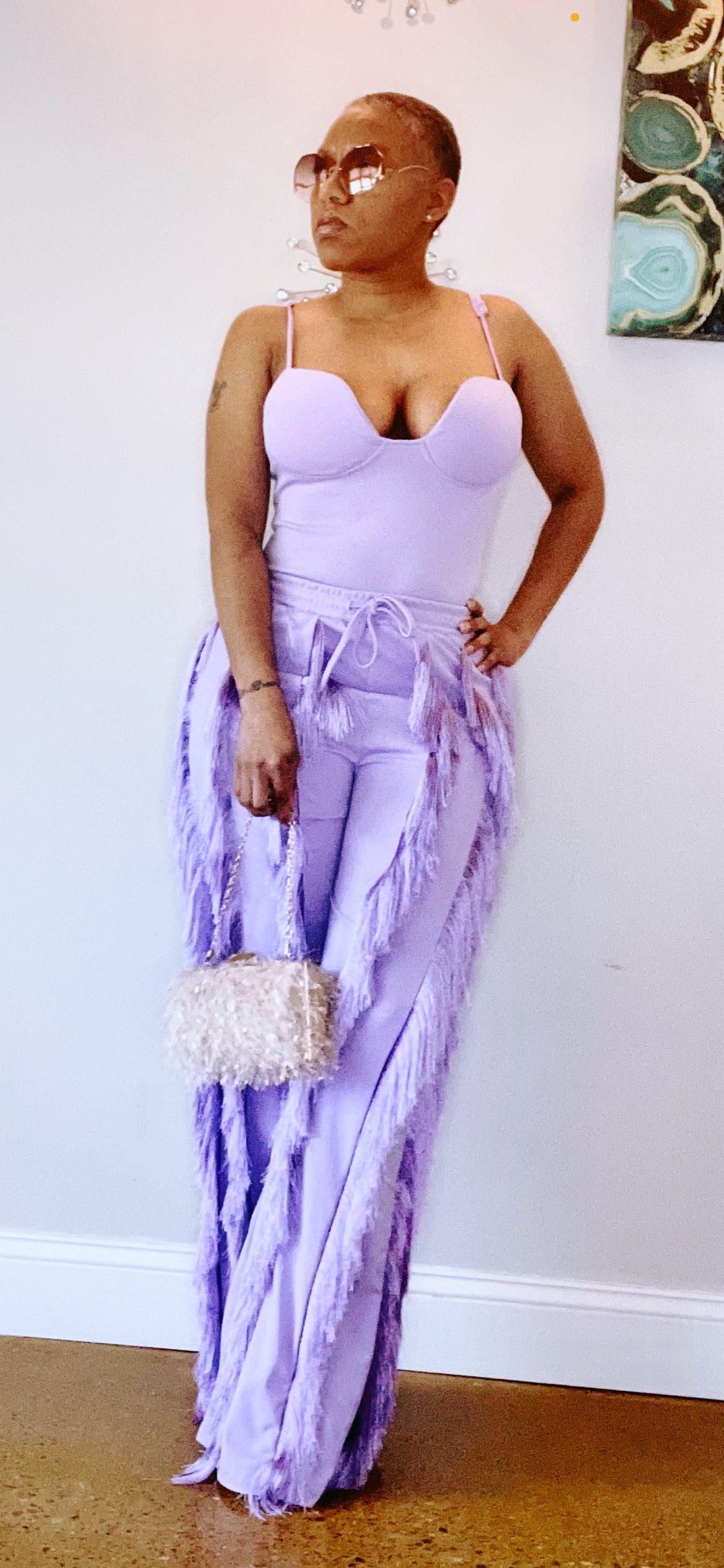 Lavender fringe orders dress